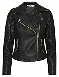 NOISY MAY NMRebel PU Jacket Mujer Chaqueta imitación cuero Negro XS 100% poliéster