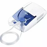 Beurer IH21 - Nebulizador para la inhalación de medicamentos líquidos con tecnología de aire comprimido, accesorio para nariz y compartimento, Azul, Color Blanco, 30 x 18 x 10 cm, 1.65 kg