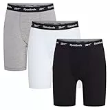 Reebok Hombres Bóxers Deportivos Negro/Blanco/Gris Paquete de 3 XL
