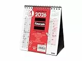 Finocam - Calendario de sobremesa para escribir 2026 Mes Vista Enero - Diciembre (12 meses) | Calendario 2026 para anotar | Planificador mensual Neutro - Español