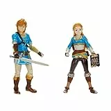 Nintendo Pack de 2 Figuras Link y Zelda 11 cm de Jakks Pacific, Las Figuras de Acción Tienen hasta 20 Puntos de Articulación e Incluyen Accesorios, Juguete para Niños Mayores de 3 Años