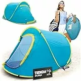 STREND PRO Tienda de campaña pop-up 220 x 120 x 95 cm – Tienda de campaña impermeable, divertida tienda de campaña, protección UV, tienda de playa portátil para camping, festival y jardín