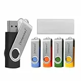 Intenso Office Line - Memoria USB (5 Unidades, 64 GB, USB A 3.2, hasta 70 MB/s, 5 Colores, con Soporte de Metal y Etiquetas de rotulación)