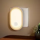 Alyvisun Luz Nocturna Infantil, Luz Nocturna Enchufe con Sensor de Crepúsculo y Brillo Ajustable, ON/OFF/AUTO Modos, Luz Bebe Nocturna para Dormitorios, Pasillo, Cocina, Escaleras (Y2)
