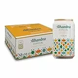 Alhambra Especial, Pack 12 Latas x 33 cl, Cerveza Alhambra Especial de Fermentación Lenta, 5.4% Volumen Alcohol