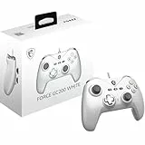 MSI FORCE GC200 WHITE – Mando Gaming con Cable USB 3.0, Gatillos Magnéticos Hall, Joysticks Analógicos Avanzados, Retroalimentación Hápica, Compatible con PC y Android