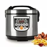 Olla a presión multifunción 5L, olla arroz, olla a presión de acero inoxidable, pantalla LED, 700 W, olla de arroz, recipiente antiadherente, multicocina eléctrica multifunción