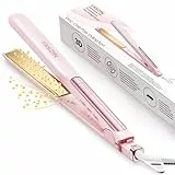 Faszin Planchas del Pelo 2 en 1, Calienta en 20s Plancha Pelo, de Titanio con Iones Plancha de Pelo, Pantalla LCD Clara, Ideal para Alisar, Rizar y crear Ondas (Rosa)