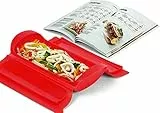 Lékué Kit Estuche de vapor, 1,2 personas + libro de recetas 'Guia Indispensable' + bandeja, silicona platino rojo, 600 ml