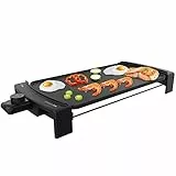 Cecotec Plancha de Asar Eléctrica Tasty&Grill 3000 Blackwater. 2600 W, Resistencia en Forma de M, Termostato Regulable, Apta para lavavajillas, Libre de PFOA y PTFE, Bandeja Recogegrasas
