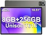jumper Tablet de 10,5 pulgadas 1920 x 1200 IPS FHD, Android 12 Octa-Core T616 (8 GB RAM 256 GB ROM), doble SIM, 4G LTE, 5G/2.4G WiFi, BT5, 4 altavoces, cámara de 13 MP, tipo C, batería de 7000 mAh