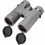 Bresser Prismáticos 10 x 42 Wave, Impermeables, con Cristal BAK-4, Tratamiento UR, oculares con Gafas, observación de la Naturaleza, Viajes y Senderismo, Gris