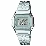 Casio Reloj Cuarzo Unisex 28.00mm con dial Digital LCD y Correa de Pulsera de Metal Plata LA680WEA-7EF