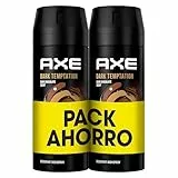 Axe Desodorante Antitranspirante Bodyspray DARK TEMPTATION Pack Ahorro 2x150 ML, El embalaje puede variar