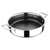 MasterPro Hi-Tech 3 | Cacerola de Cocina de 24 cm | Acero Inoxidable con Textura de Panal de Abeja | Revestimiento de 3 Capas | Menaje de Cocina | Apta para Todos los Tipos de Cocina