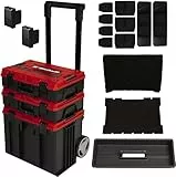 Original Einhell Set de maletín del sistema E-Case Tower (máx. 120 kg, compuesto de 3 maletines incl. accesorios, conservación y transporte de accesorios y herramientas, apilable, unible)