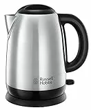 Russell Hobbs Adventure - Hervidor de Agua Eléctrico (2400 W, 1,7l, Acero Inoxidable) - Ref. 23912-70, Negro/Plata