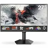 KOORUI G2722P Monitor Gaming 27 Pulgadas, 200Hz, Fast IPS, 1ms, Altura Ajustable, QHD (2560x1440, 2xHDMI 2.0, DP 1.4, VESA, Adaptive Sync, 10Bit, HDR400, 95% DCI-P3)