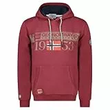 Geographical Norway- Sudadera con Capucha de Hombre de Manga Larga Modelo FASTLIFE - Color Burdeos Talla M