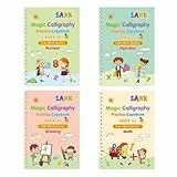 Práctica de Escritura con Surcos - Cuadernos Reutilizables con Guías de Caligrafía - Libros de Escritura con Surcos para Niños,Para Aprendizaje Infantil en