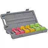 HOMCOM Juego de Mancuernas de 6 Piezas Total 6 kg 2x1,5 kg 2x1 kg y 2x0,5 kg Mancuernas Hexagonales con Revestimiento de Neopreno con Maletín para Ejercicio en Casa Gimnasio Multicolor