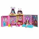 Enchantimals Casita para divertirse con amigas, Muñeca con casa de muñecas con 7 áreas de juego, muebles, orejas para personalizar y accesorios, juguete regalo para niños y niñas +4 años, HXL53