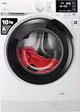 AEG LFR6114O4B Lavadora de Libre Instalación, Carga Frontal, 10 Kg, 1400 rpm, Motor Inverter, Programa antibacteriano, Programas a Vapor, Programa Rápido, LCD, Serie 6000, Blanca, Clase A