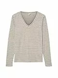 VERO MODA Vmvicky L/S V-Neck Top Jrs Btq Blusas, Abedul/Rayas: Navy Blazer y Lurex, L Mujeres