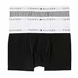 Tommy Hilfiger Calzoncillos bóxer Chicos Pack de 3 Trunks con Logotipo en la Cintura, Multicolor (White/Gry Htr/Black), 12-14 Años