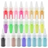 Allazone Arena de Colores para Sand Art, Art Sand Kit, Juego de Manualidades de Arena para DIY Arena Artes y Manualidades Kit para Dibujar, Pintar (25 Colores Estilo A, 625g)