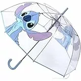 Paraguas Transparente Mujer de Stitch - Apertura Manual y Mecanismo Antiviento que Permite una Gran Resistencia al Viento