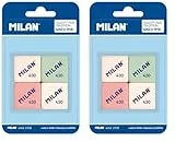 Goma de borrar milan 430 blister, 4 Unidades (Paquete de 2)