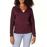 Amazon Essentials Sudadera con Capucha y Cuello en Pico Abierto, de Manga Larga y Corte Clásico Mujer, Burdeos, L
