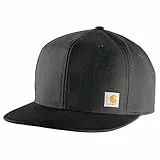 Carhartt Gorra de ala plana Firm Duck para hombre, Negro -, talla única