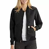 Carhartt Chaqueta Rugged Flex en lona,Relaxed Fit Para Mujer, Negro, XS
