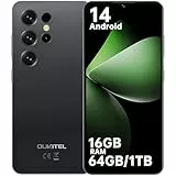 OUKITEL C2 Telefonos Moviles Libres 2025-16GB RAM+64GB ROM/TF 1TB Smartphone, Batería 5150mAh, 6.52' HD Pantalla Android 14 Telefono Movil, Cámara 13MP+5MP, 4G Dual SIM/Face ID/Altavoz 95 dB, Negro