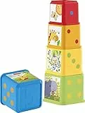 Fisher-Price, Bloques apila y descubre, juguete bloques construcción bebé 6más meses (Mattel CDC52)