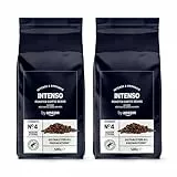 by Amazon Granos de Café Intenso, Tostado Ligero, 1kg (2 Paquetes de 500g), Certificado por Rainforest Alliance
