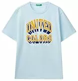 United Colors of Benetton T-Shirt 3i1xu1096 Camiseta, Turquesa, L para Hombre