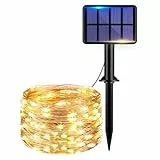 kolpop 6M 60LED Guirnaldas Luces Exterior Solar, 8 Modos Cadena de Luces,1PCS Luces Exterior Solar Decoracion para Terraza, Fiestas, Bodas, Patio, Jardines