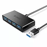 ORICO Hub USB 3.0 con 4 Puertos USB 3.0, Cable extensión de 150cm Adaptador USB Ultradelgado para Transmisión de Datos (5Gbps), Compatible con para MacBook, Surface Pro, XPS, Laptop, Unidades Flash