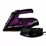Tower T22008 Plancha Sin Cable: Plancha de Ropa sin Cable con Suela de Cerámica Ceraglide y Función de Vapor Variable: Plancha Inalámbrica de Ropa, 2400 W, Morado