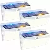 Peasur Luz Solar LED Exterior Jardin Marco Blanco/368LED Luces Solares con Sensor de Movimiento, IP65 Impermeable Focos LED Exterior Solares, Superbrillante Lamparas Solares