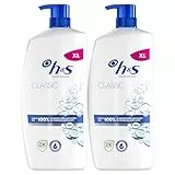 H&S Classic Champú Anticaspa 2X800ml Con Dispensador, Para Uso Diario. Hasta 100% De Protección Anticaspa, Clínicamente Probado. Para Todo Tipo De Pelo Y Cuero Cabelludo. Sensación De Frescor