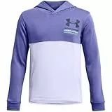 Under Armour Rival Terry Hoodie Sudadera con Capucha, (561) Starlight/Celeste/Downpour Gray, S para Niños