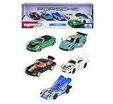MAJORETTE – Porsche Giftpack, Set de 5 Coches Deportivos (917, Carrera RS, 911 Cabrio, 935 K3, GT3 Cup), de Metal a Escala 1:64 (7,5 cm), con Blister Ventana Decorado, Desde 3 años (8502105002)