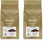 by Amazon Café En Grano Natural, Puro arabica, tueste medio, 1kg - certificados por Rainforest Alliance (Paquete de 2)