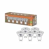 OSRAM Lámparas LED de alta eficiencia con clase de eficiencia energética A, Paquete de 5 bombillas, reemplaza lámparas reflectoras de 50W, blanco cálido (2700K), E27, vidrio