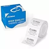 CLABEL 1 Rollos 30x20mm Cinta de Etiquetas Térmicas Blancas para Impresoras de Etiquetas Autoadhesivas Etiquetado Pegatinas Escuela Empresa Negocio Hogar, 330 Piezas/Rollo(1,18”x0,78”)