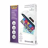 Fellowes Pack de 100 fundas plastificar A3, brillo, formato A3, 80 micras, acabado de alta calidad con flechas direccionales ImageLast, fundas para plastificadora ideales para fotos y avisos